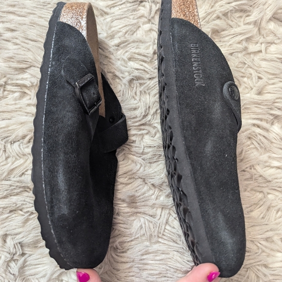 NWOT Birkenstock Boston Soft Footbed Suede Leather in Black - Picture 6 of 12